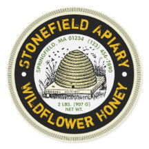 Beehive Apiary Name Wildflower Honey Jar Pegatinas