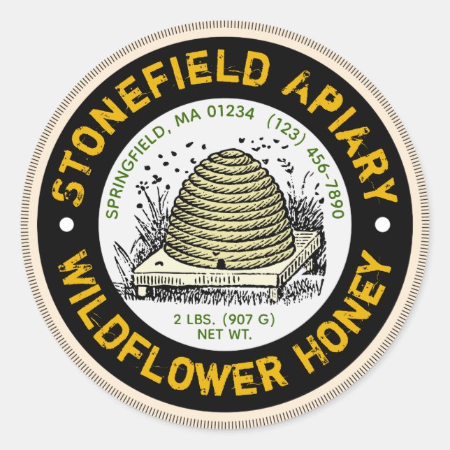 Beehive Business Name Antiguos Pegatinas blancos (Anverso)