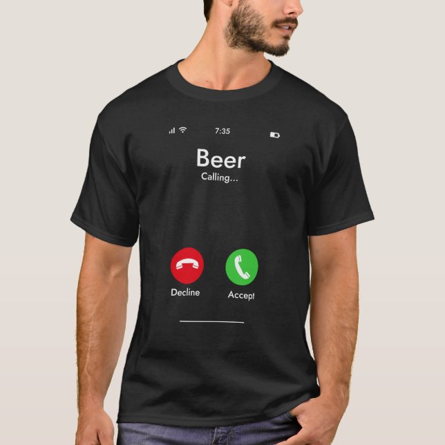 Beer Calling - Camiseta divertida de los amantes d (Anverso)
