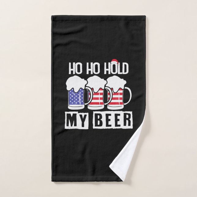 Beer Drinker Ho Ho Hold My Beer USA Cumpleaños (Toalla de mano)