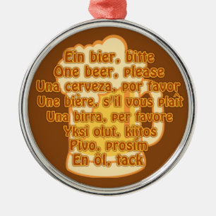 BEER en idiomas ornamento personalizado