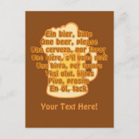 BEER en idiomas postal personalizado