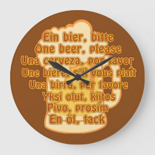 BEER en idiomas reloj de pared personalizado
