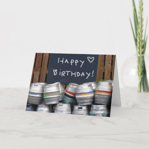 Beer kegs Tarjeta de cumpleaños