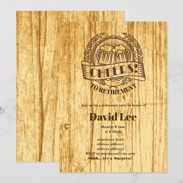 BEER, ovaciones a la jubilación, invitación (Anverso / Reverso)