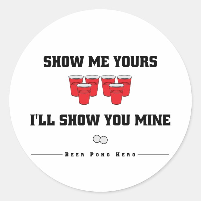 Beer Pong Show and Tell Pegatinas (Anverso)