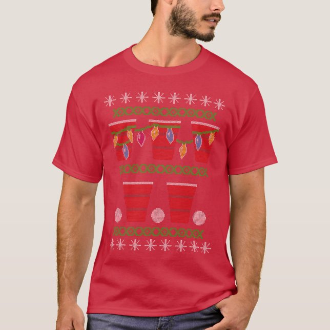 Beer Pong Ugly Navidades Sweater vintage (Anverso)