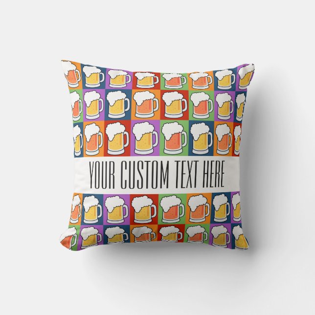 BEER Pop Art personalizado lanzar almohada (Anverso)