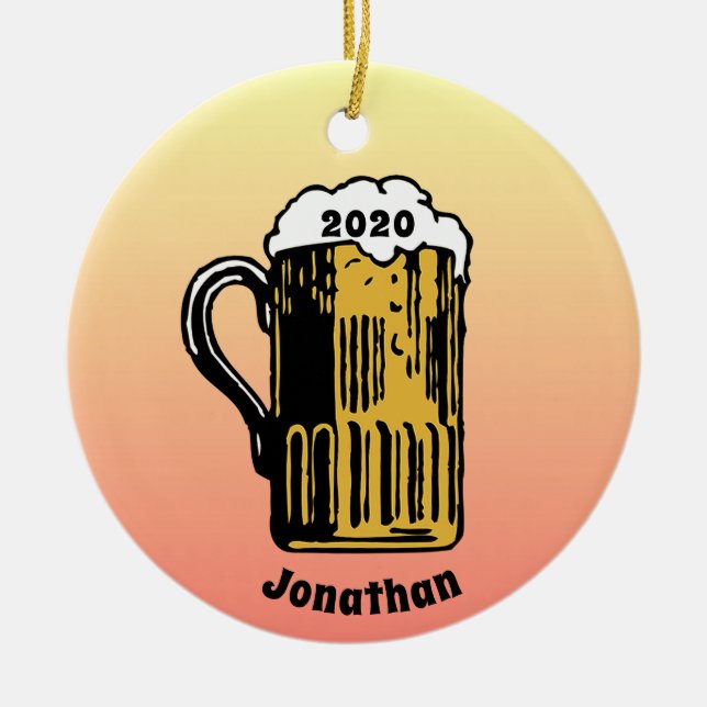 Beer Stein Design Ornamento cerámico (Frente)