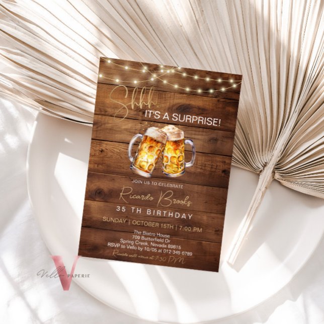 Beer Surprise Cumpleaños 30 40 50 60ª Invitación (Subido por el creador)