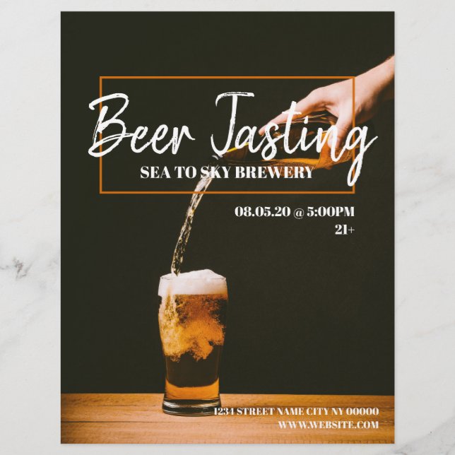 Beer Tasting Brewery Flyer Poster (Frente)