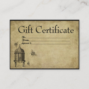 Beeskep & Abejas - Tarjetas de certificado de rega