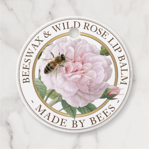 Beeswax Pink Wild Rosa Lip Balm Etiqueta de produc