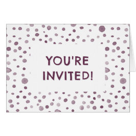 Beet Confetti Watercolor Dots Birthday Invite