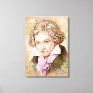 Beethoven en lienzo - Estilo acuarela