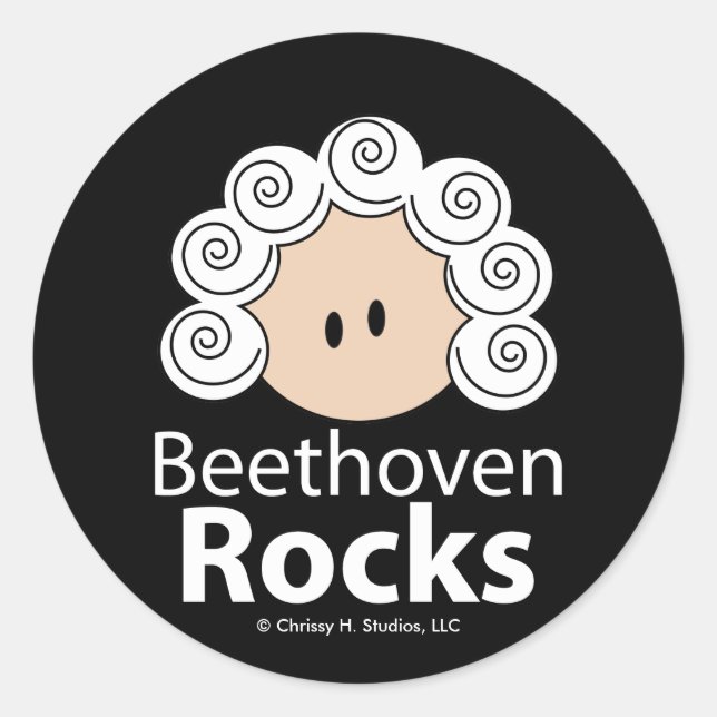 Beethoven Rocks Beethoven Pegatina 20 Pack (Anverso)