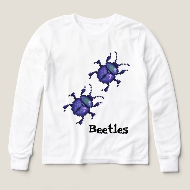 Beetles purple pixel art (Diseño frontal)