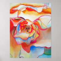 begonia acuarela arte original abstracto