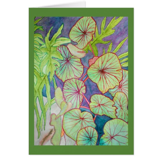Begonia y Philodendron de la acuarela (Frente)
