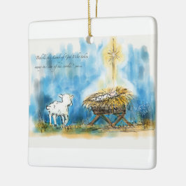 "Behold ornamento del navidad del cordero"
