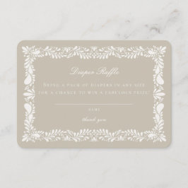 Beig Talavera Tile Diaper Raffle Invitación Insert