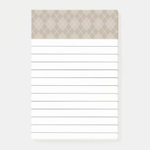 Beige Argyle Post lo nota