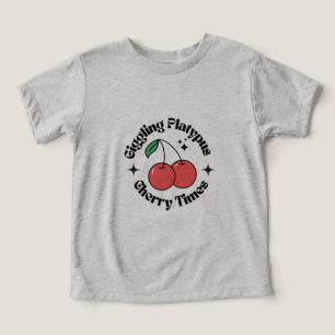 Beige Black Red Simple Cherry Retro