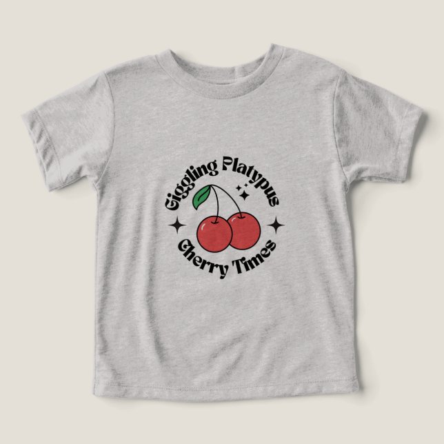 Beige Black Red Simple Cherry Retro (Diseño delantero )