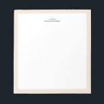 Beige | Bloc de notas simple personalizado del cor<br><div class="desc">Este bloc de notas personalizado tiene un borde de color sencillo y un corazón bonito. Personaliza el texto con tu nombre o cualquier texto. Esta nota personalizada será un regalo perfecto para un profesor,  un amigo o usted mismo. Hay más diseños disponibles en mi tienda BaraBomStudio. Gracias!</div>
