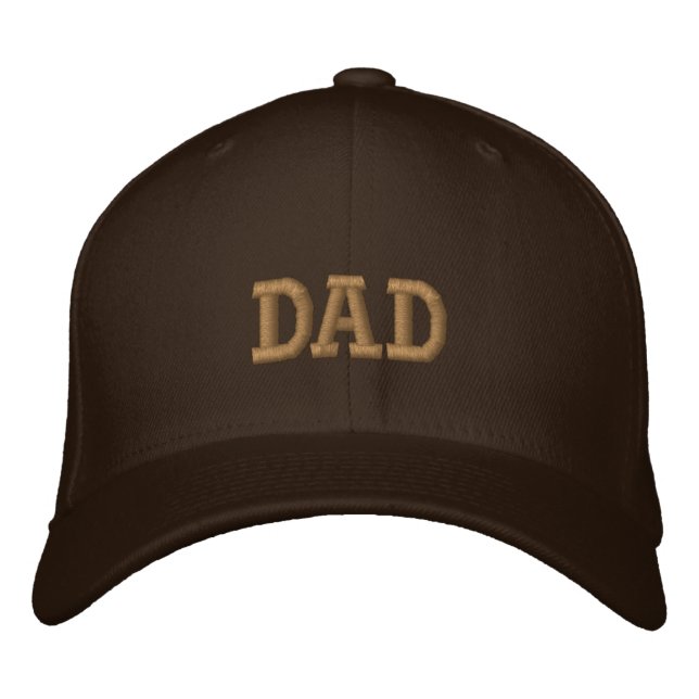 Beige Brown Daddy Embrodado gorro de béisbol (Anverso)