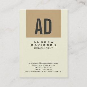 Beige Chubby Trend Vertical Monograma tarjeta de p