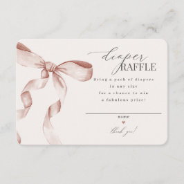 Beige Coquette Bow Diaper Invitación a Raffle
