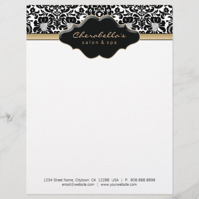 Beige del damasco del papel con membrete del (Anverso)