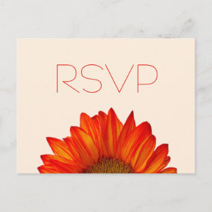 Beige Fall Wedding RSVP Postales Naranja Giro