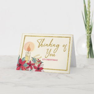 Beige Golden   Pensar en ti con tarjeta de Navidad