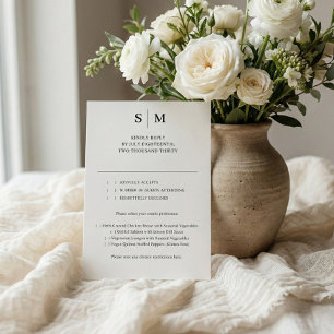 Beige Monograma Clásico Boda RSVP