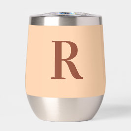 Beige monograma simple moderno