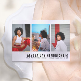 Beige | Negrita 3 Invitación de graduación de foto