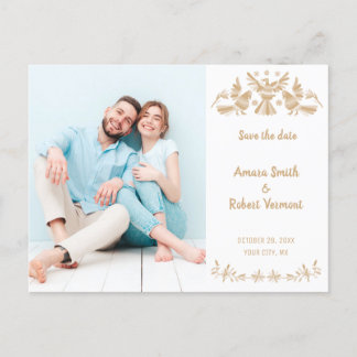 BEIGE OTOMI MEXICAN GUARDAR LA TARJETA POSTAL DE F