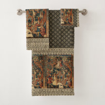 Beige rojo marrón de encaje griego renacentista