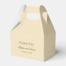 Beige simple boda caja de favores personalizada
