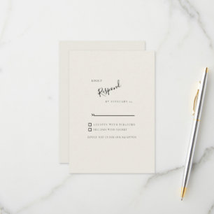 Beige Simple De Boda Moderna RSVP