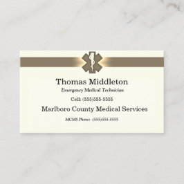 Beige Star of Life EMS / tarjeta de contacto EMT