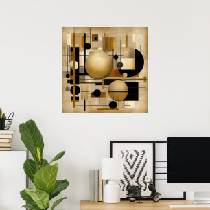 Beige Y Arte Moderno Negro