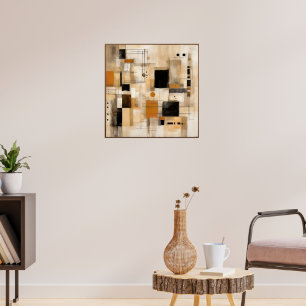 Beige Y Arte Moderno Negro