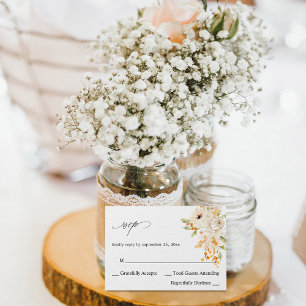 Beige y Naranja Floral sin comidas RSVP