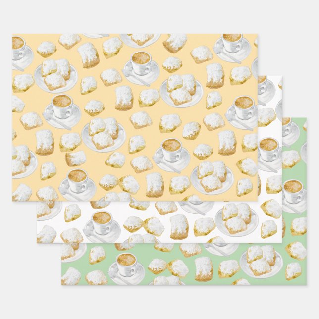 Beignets y papel para envolver el café (Set)