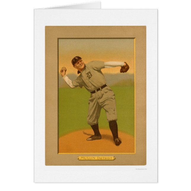 Béisbol 1911 de los tigres de George Mullin (Frente)