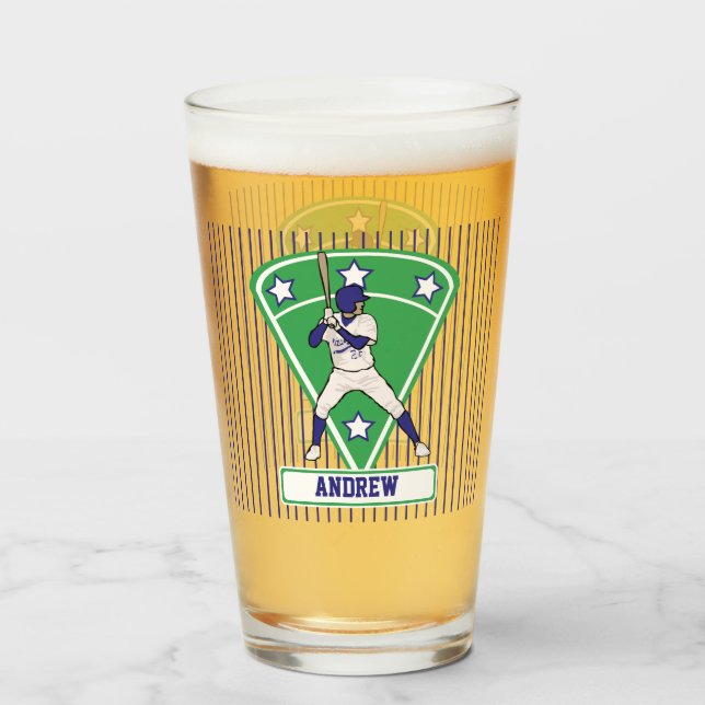 Béisbol azul y blanco personalizado (Anverso (lleno))