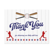 Béisbol, Baby Shower gracias postal